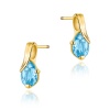 Kolczyki K0578 Topaz 2 x 0.90ct żółte złoto sztyft zakręcany