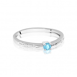 Pierścionek W0465 Topaz Swiss 0,15ct białe złoto