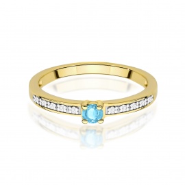 Pierścionek W0288 Topaz Swiss 0,15ct żółte złoto