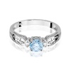 Pierścionek W0014 Diament Laboratoryjny niebieski 0,50ct białe złoto