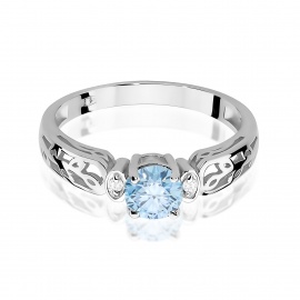 Pierścionek W0014 Diament Laboratoryjny niebieski 0,50ct białe złoto