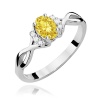 Pierścionek W0019 Diament Laboratoryjny żółty 0,50ct białe złoto