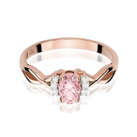 Pierścionek W0019 Diament Laboratoryjny różowy 0,50ct różowe złoto