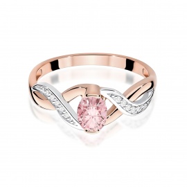 Pierścionek W0028 Diament Laboratoryjny różowy 0,50ct różowe złoto