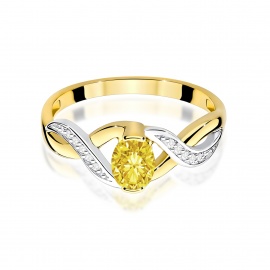 Pierścionek W0028 Diament Laboratoryjny żółty 0,50ct żółte złoto