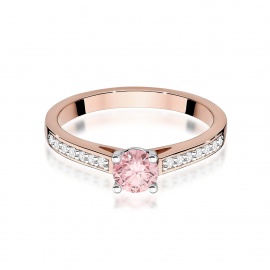Pierścionek W0052 Diament Laboratoryjny różowy 0,50ct różowe złoto