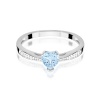 Pierścionek W0065 Diament Laboratoryjny niebieski 0,50ct białe złoto