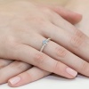 Pierścionek W0065 Diament Laboratoryjny niebieski 0,50ct białe złoto