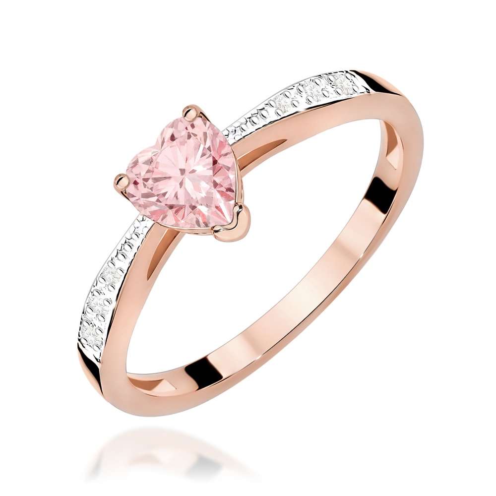 Pierścionek W0065 Diament Laboratoryjny różowy 0,50ct różowe złoto