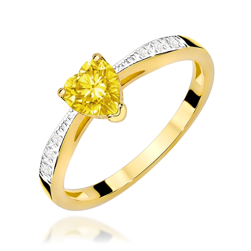 Pierścionek W0065 Diament Laboratoryjny żółty 0,50ct żółte złoto