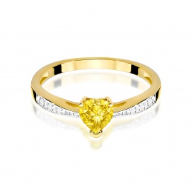 Pierścionek W0065 Diament Laboratoryjny żółty 0,50ct żółte złoto