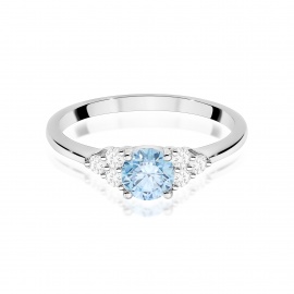 Pierścionek W0451 Diament Laboratoryjny niebieski 0,50ct białe złoto
