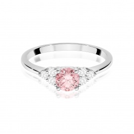 Pierścionek W0451 Diament Laboratoryjny różowy 0,50ct białe złoto