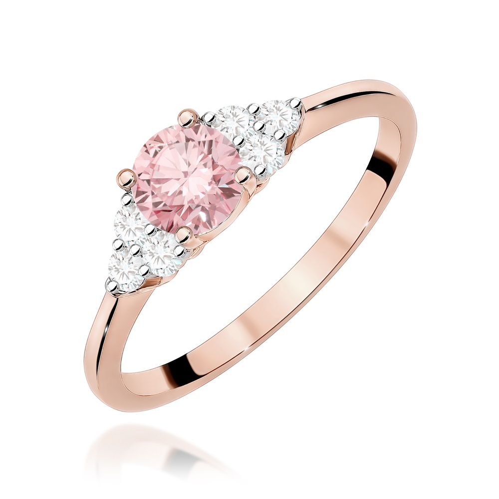Pierścionek W0451 Diament Laboratoryjny różowy 0,50ct różowe złoto