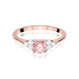 Pierścionek W0451 Diament Laboratoryjny różowy 0,50ct różowe złoto