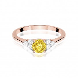 Pierścionek W0451 Diament Laboratoryjny żółty 0,50ct różowe złoto