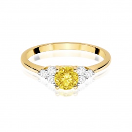 Pierścionek W0451 Diament Laboratoryjny żółty 0,50ct żółte złoto