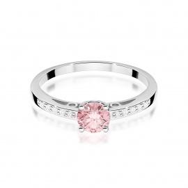 Pierścionek W0066 Diament Laboratoryjny różowy 0,50ct białe złoto
