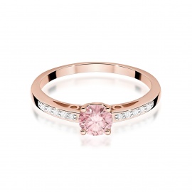 Pierścionek W0066 Diament Laboratoryjny różowy 0,50ct różowe złoto