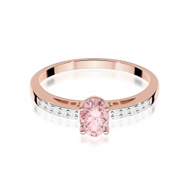 Pierścionek W0067 Diament Laboratoryjny różowy 0,50ct różowe złoto