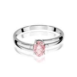 Pierścionek W0068 Diament Laboratoryjny różowy 0,50ct białe złoto