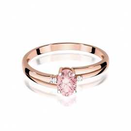 Pierścionek W0068 Diament Laboratoryjny różowy 0,50ct różowe złoto