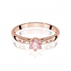 Pierścionek W0074 Diament Laboratoryjny różowy 0,50ct różowe złoto