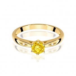 Pierścionek W0074 Diament Laboratoryjny żółty 0,50ct żółte złoto
