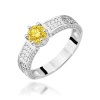Pierścionek W0075 Diament Laboratoryjny żółty 0,50ct białe złoto