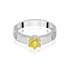 Pierścionek W0075 Diament Laboratoryjny żółty 0,50ct białe złoto