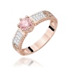 Pierścionek W0075 Diament Laboratoryjny różowy 0,50ct różowe złoto