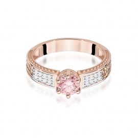 Pierścionek W0075 Diament Laboratoryjny różowy 0,50ct różowe złoto