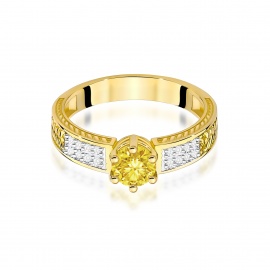 Pierścionek W0075 Diament Laboratoryjny żółty 0,50ct żółte złoto