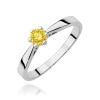 Pierścionek W0229 Diament Laboratoryjny żółty 0.30ct białe złoto