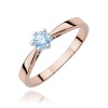 Pierścionek W0229 Diament Laboratoryjny niebieski 0.30ct różowe złoto