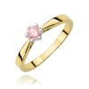 Pierścionek W0229 Diament Laboratoryjny różowy 0.30ct żółte złoto