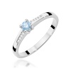 Pierścionek W0258 Diament Laboratoryjny niebieski 0,15ct białe złoto