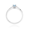 Pierścionek W0258 Diament Laboratoryjny niebieski 0,15ct białe złoto