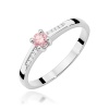 Pierścionek W0258 Diament Laboratoryjny różowy 0,15ct białe złoto