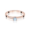 Pierścionek W0258 Diament Laboratoryjny niebieski 0,15ct różowe złoto