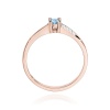 Pierścionek W0258 Diament Laboratoryjny niebieski 0,15ct różowe złoto