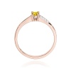 Pierścionek W0258 Diament Laboratoryjny żółty 0,15ct różowe złoto