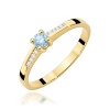 Pierścionek W0258 Diament Laboratoryjny niebieski 0,15ct żółte złoto