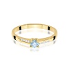Pierścionek W0258 Diament Laboratoryjny niebieski 0,15ct żółte złoto