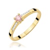 Pierścionek W0258 Diament Laboratoryjny różowy 0,15ct żółte złoto