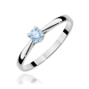 Pierścionek W0335 Diament Laboratoryjny niebieski 0,15ct białe złoto