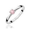 Pierścionek W0335 Diament Laboratoryjny różowy 0,15ct białe złoto