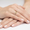 Pierścionek W0335 Diament Laboratoryjny żółty 0,15ct białe złoto