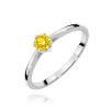 Pierścionek W0365 Diament Laboratoryjny żółty 0,15ct białe złoto