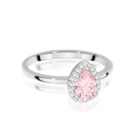 Pierścionek W0455 Diament Laboratoryjny różowy 0,50ct białe złoto